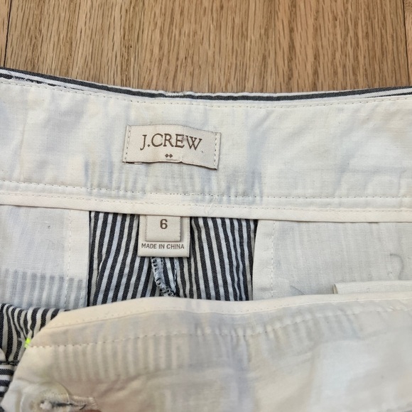 J Crew Women’s Gray Cream seersucker Striped skimmer pant city fit Neon Trim 6 - Picture 4 of 7